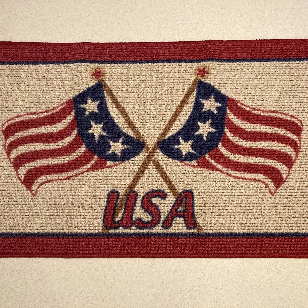 USA Door Mat Patriotic Flags NWOT